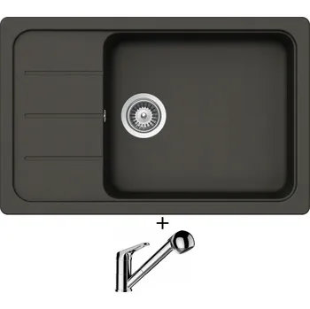 Granitový dřez Granitový dřez SET Schock FORMHAUS D-100LS Asphalt + Schock COSMO 525122 chrom