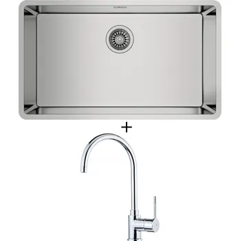 Nerezový dřez Dřez pod desku SET Teka BE LINEA RS15 71.40 X nerez + Teka SP 995 CR chrom