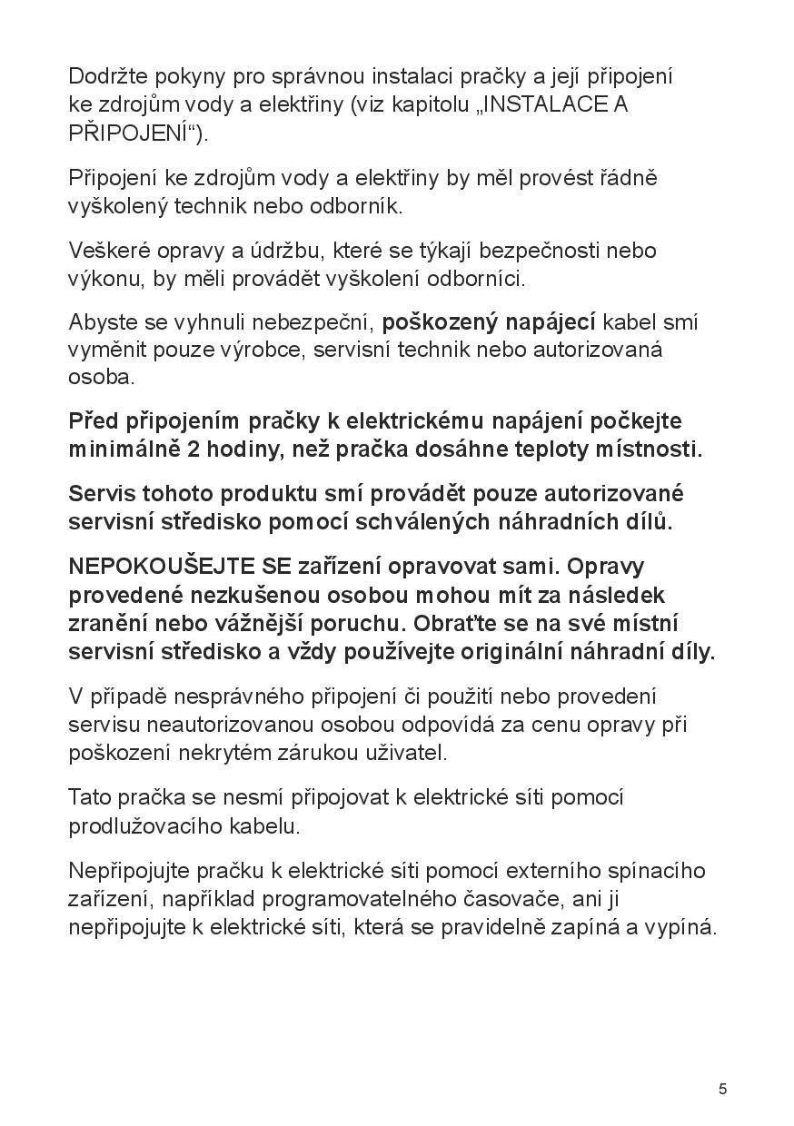 Uživatelská příručka Hisense WF3S6021BW - Zbozi.cz