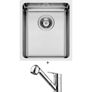 Dřez pod desku SET Pyramis LYDIA (34x40) 1B nerez + Pyramis FIDO chrom