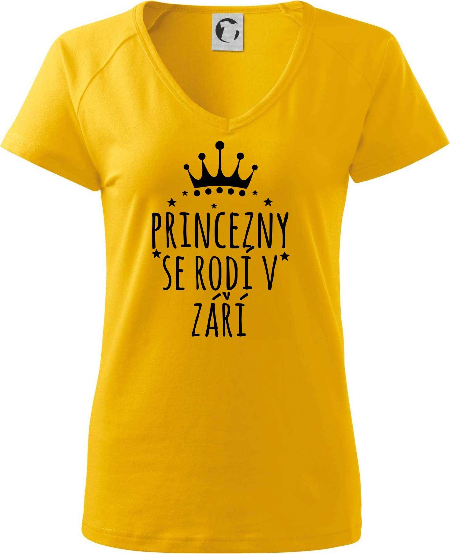 Princezny se rodí v září - Tričko dámské Dream - L ( Žlutá )