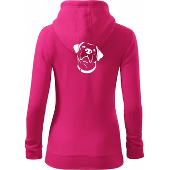 Dámská mikina Labrador obrys - Dámská mikina trendy zipper s kapucí - XL ( Purpurová )