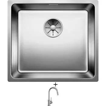 Nerezový dřez Dřez pod desku SET Blanco ANDANO 450-U nerez hedvábný lesk 522963 + Blanco MIDA-S chrom 521454