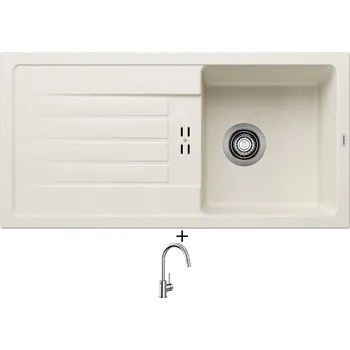 Granitový dřez Granitový dřez SET BLANCO FAVUM 45 S bílá soft 527083 + Blanco MIDA-S chrom 521454