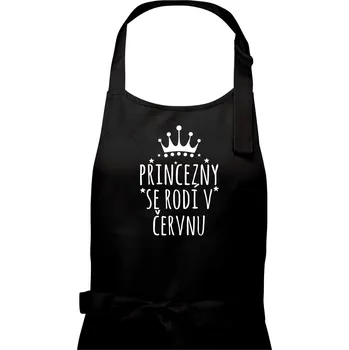 Kuchyňská zástěra Princezny se rodí v červnu - Dámská zástěra na vaření - Univerzální velikost ( Černá )