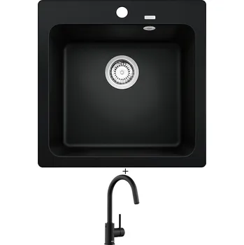 Granitový dřez SET Blanco NAYA 5 černá 526578 + Blanco MIDA-S černá matná 526653