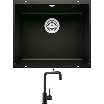 Granitový dřez Dřez pod desku SET Blanco ROTAN 500 U černá 526098 + Blanco MILI černá matná 526665