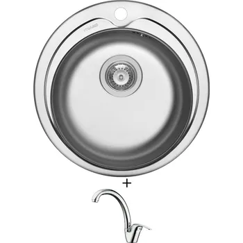 Nerezový dřez Nerezový dřez SET Pyramis KIBA 3 1/2 nerez + Pyramis OSSIA chrom