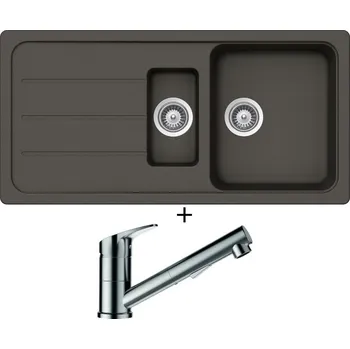 Granitový dřez Granitový dřez SET Schock FORMHAUS D-150L Asphalt + Schock EVINAS 577120 nerez