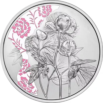 Sběratelství Stříbrná mince Pivoňka 1/2 oz Proof 2024