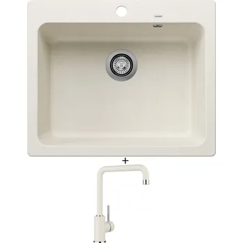 Kuchyňský dřez Granitový dřez SET Blanco NAYA 6 bílá soft 527128 + Blanco MILI bílá soft 527461