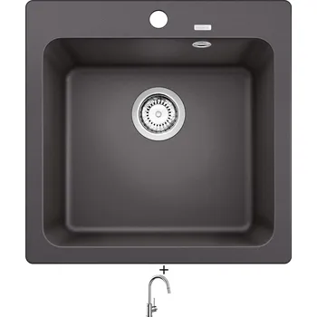 Granitový dřez Granitový dřez SET Blanco NAYA 5 šedá skála 526580 + Blanco MIDA-S chrom 521454