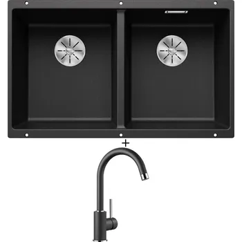 Granitový dřez Dřez pod desku SET Blanco SUBLINE 350/350 U antracit 523574 + Blanco MIDA antracit 519415