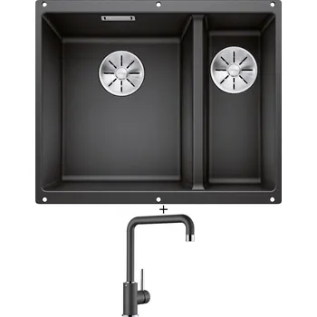 Granitový dřez Dřez pod desku SET Blanco SUBLINE 340/160 U antracit 523548 + Blanco MILI antracit 523103