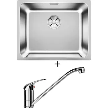 Nerezový dřez Dřez pod desku SET Blanco SOLIS 500-U nerez kartáčovaný 526122 + Blanco DARAS chrom 517720