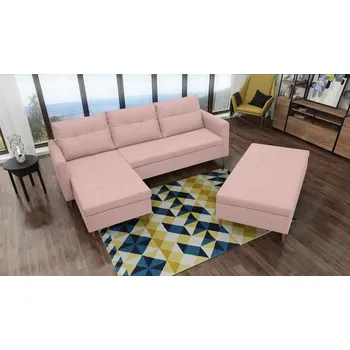 Obývací stěna Sedací souprava s taburetem Areon L růžová