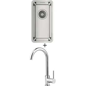 Nerezový dřez Dřez pod desku SET Teka BE LINEA RS15 18.40 X nerez + Deante ASTER 062 M chrom