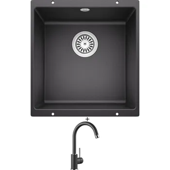 Granitový dřez Dřez pod desku SET Blanco ROTAN 400 U antracit 521332 + Blanco MIDA antracit 519415