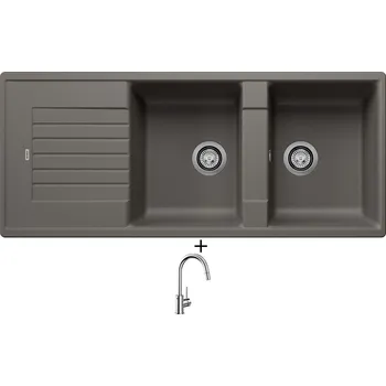 Granitový dřez Granitový dřez SET Blanco ZIA 8 S šedá vulkán s excentrem + Blanco MIDA-S chrom 521454