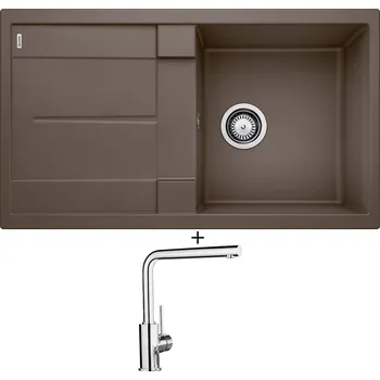 Granitový dřez Granitový dřez SET Blanco METRA 5 S kávová 515042 + Blanco MILA chrom 519414