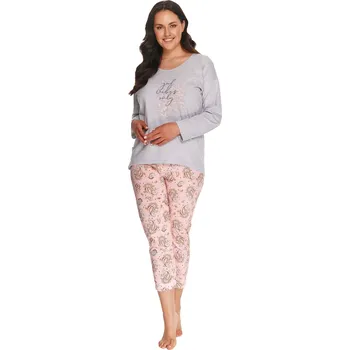 Dámské oblečení Dámské pyžamo nadměrné velikosti Giorgia 2802/2803/22 Taro Barva/Velikost: světlý melír / XXL