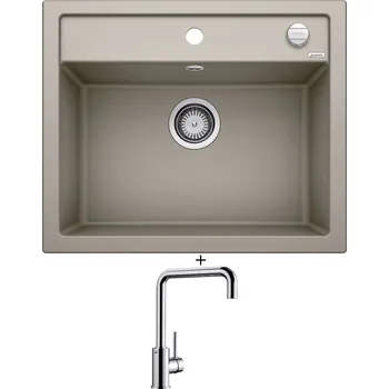 Kuchyňský dřez Granitový dřez SET Blanco DALAGO 6 tartufo s excentrem 517320 + Blanco MILI chrom 519413