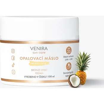 Přípravek na opalování VENIRA opalovací máslo, bronze, SPF 25, piňakoláda, 100 ml