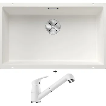 Granitový dřez Dřez pod desku SET Blanco SUBLINE 700 U bílá 523446 + Blanco DARAS-S bílá 517735