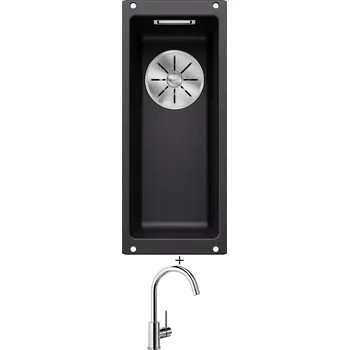 Kuchyňský dřez Dřez pod desku SET Blanco SUBLINE 160-U černá 525981 + Blanco MIDA chrom 517742