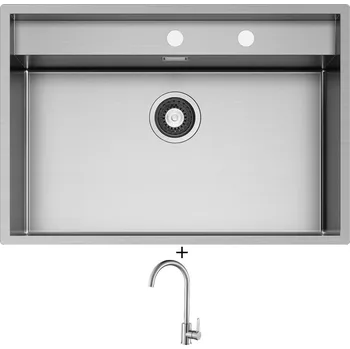 Nerezový dřez Nerezový dřez SET Pyramis KRYPTO (74x51) 1B nerez + Laveo BONA BAB 268D nerez