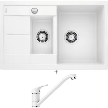 Granitový dřez Granitový dřez SET Blanco METRA 6 S Compact bílý s excentrem 513468 + Blanco DARAS bílá 517724