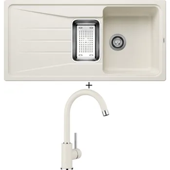 Granitový dřez Granitový dřez SET Blanco SONA 6 S bílá soft + nerezová miska + Blanco MIDA bílá soft 526966