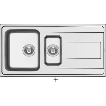 Nerezový dřez Nerezový dřez SET Pyramis ALEA (100x50) 1 1/2B 1D nerez + Pyramis SILVIO chrom
