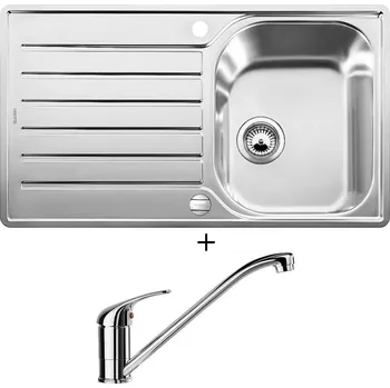 Kuchyňský dřez Nerezový dřez SET Blanco LANTOS 45 S-IF Salto nerez kartáčovaný s excentrem 519707 + Blanco DARAS chrom 517720