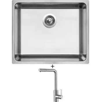 Nerezový dřez Nerezový dřez SET Sinks BLOCK 540 V 1mm kartáčovaný + Laveo BONA BAB 269D nerez