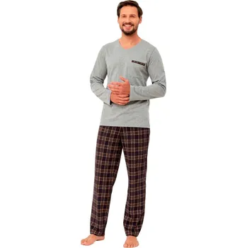 Pánské pyžamo Pánské pyžamo Diego 1267/21 HOTBERG Barva/Velikost: světlý melír / XXL