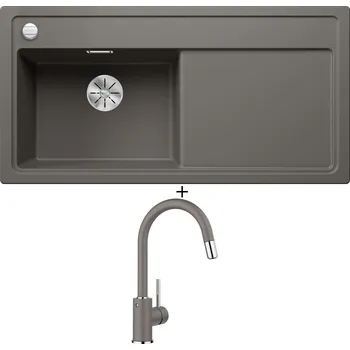 Granitový dřez Granitový dřez SET Blanco ZENAR XL 6 S šedá vulkán 527370 + Blanco MIDA-S šedá vulkán 526967