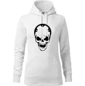 Dámská mikina Rozeta lebka - Mikina dámská Cape s kapucí - 2XL ( Bílá )