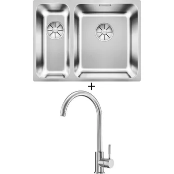 Nerezový dřez Dřez pod desku SET Blanco SOLIS 340/180-U nerez kartáčovaný 526128 + Deante LIMA BBM F62M nerez