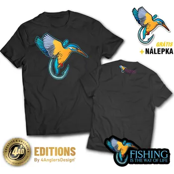 Samolepící dekorace 4anglersdesign Tričko Ledňáček pánské 4ANGLERSDESIGN - L