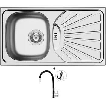 Nerezový dřez Nerezový dřez SET Pyramis ET 78 3 1/2 MARGARITA nerez + Pyramis FLESSI černá