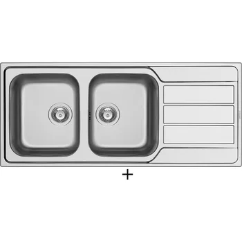 Nerezový dřez Nerezový dřez SET Pyramis ATHENA EXTRA (116x50) 2B 1D nerez + Pyramis SILVIO chrom