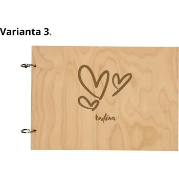 Fotoalbum Dřevěné Fotoalbum na Šířku A4 Motiv Rodina Výběr Variant Varianta: Varianta 3