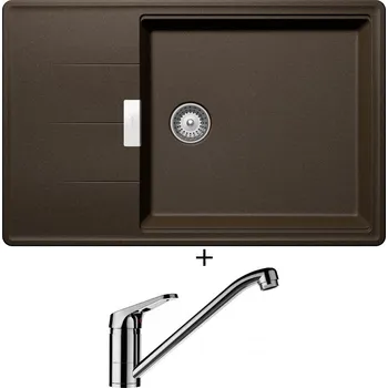 Granitový dřez Granitový dřez SET Schock TIA D-100LS Bronze + Schock COSMO 525001 chrom