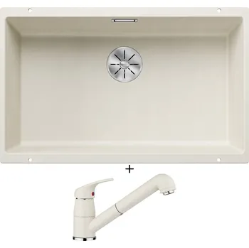 Granitový dřez Dřez pod desku SET Blanco SUBLINE 700 U bílá soft 527173 + Blanco DARAS-S bílá soft 526937