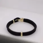 Lillian Vassago Zlatý šňůrkový náramek s černými zirkony LLV36-GB003