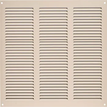 Ventishop KVMbz 300x300 kovová hranatá větrací mřížka se síťkou, béžová