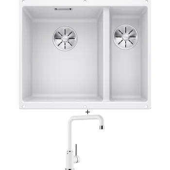 Granitový dřez Dřez pod desku SET Blanco SUBLINE 340/160 U bílá 523552 + Blanco MILI bílá 523107