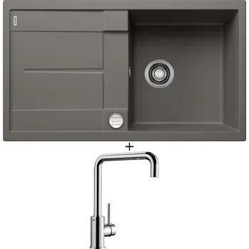 Granitový dřez Granitový dřez SET Blanco METRA 5 S šedá vulkán + excentrické ovládání + Blanco MILI chrom 519413