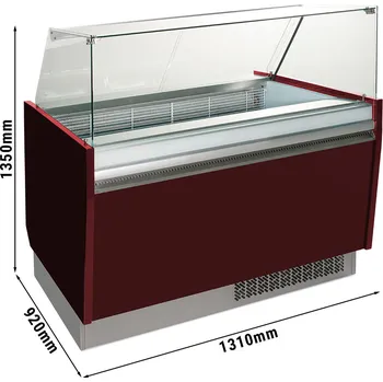 Vinotéka G.Gastro Zmrzlinový pult 1,31 x 0,92 m - granátově červený